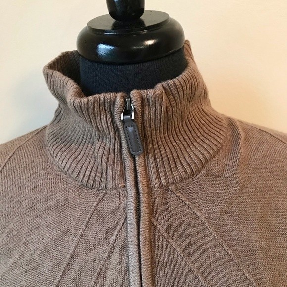 TRICOTS ST RAPHAEL Sweater Quarter Zip Pullover Knit Mockneck Cigar Brown NWT - Picture 4 of 11